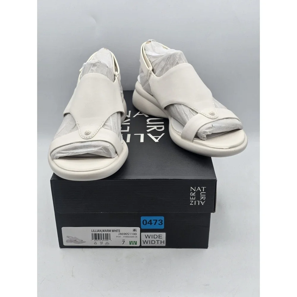 NEW Naturalizer Lillian warm White‎ Women's Sandals sz 7 W Wide